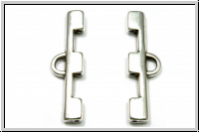 Bead Ending "SOROS III", CYMBAL, 8,4x26,3mm, versilbert, Metall, 1 Paar