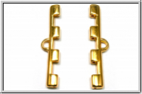 Bead Ending "SOROS IV", CYMBAL, 8,0x36,0mm, vergoldet, Metall, 1 Paar