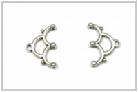Bead Ending "LAKOS III", CYMBAL, 12,7x18,7mm, versilbert, Metall, 1 Paar