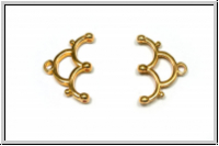 Bead Ending "LAKOS III", CYMBAL, 12,7x18,7mm, vergoldet, Metall, 1 Paar