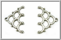 Bead Ending "LAKOS IV", CYMBAL, 18,4x26,7mm, versilbert, Metall, 1 Paar
