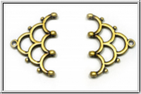 Bead Ending "LAKOS IV", CYMBAL, 18,4x26,7mm, antikmessingfb., Metall, 1 Paar