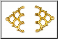 Bead Ending "LAKOS IV", CYMBAL, 18,4x26,7mm, vergoldet, Metall, 1 Paar