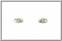 Bead Ending "PILOS", CYMBAL, 6,9x4,1mm, versilbert, Metall, 1 Paar