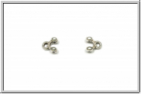 Bead Ending "ALONA", CYMBAL, 6,4x6,1mm, versilbert, Metall, 1 Paar