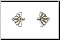 Bead Ending "SITIA", CYMBAL, 12,7x14,1mm, versilbert, Metall, 1 Paar