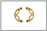 Bead Ending "SITANOS II", CYMBAL, 9,7x18,6mm, vergoldet, Metall, 1 Paar