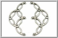 Bead Ending "SITANOS III", CYMBAL, 16,8x35,4mm, versilbert, Metall, 1 Paar