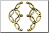 Bead Ending "SITANOS III", CYMBAL, 16,8x35,4mm, antikmessingfb., Metall, 1 Paar