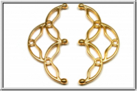 Bead Ending "SITANOS III", CYMBAL, 16,8x35,4mm, vergoldet, Metall, 1 Paar