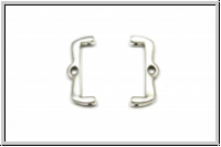 Bead Ending "MARONIA II", CYMBAL, 7,4x18,6mm, versilbert, Metall, 1 Paar