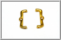 Bead Ending "MARONIA II", CYMBAL, 7,4x18,6mm, vergoldet, Metall, 1 Paar