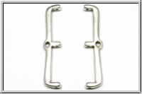 Bead Ending "MARONIA III", CYMBAL, 7,4x35,5mm, versilbert, Metall, 1 Paar