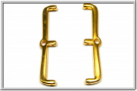 Bead Ending "MARONIA III", CYMBAL, 7,4x35,5mm, vergoldet, Metall, 1 Paar