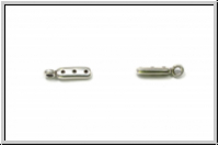 Bead Ending "ZAKROS", CYMBAL, 12,5x3,0mm, versilbert, Metall, 1 Paar