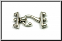 Haken-/�se-Verschluss "MESARIA III", CYMBAL, 18x12mm und 10,2x12mm, versilbert, Metall, 1 Paar