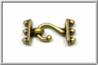 Haken-/�se-Verschluss "MESARIA III", CYMBAL, 18x12mm und 10,2x12mm, antikmessingfb., Metall, 1 Paar