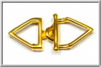 Toggle-Verschluss "SAMARIA", CYMBAL, 36,6x17,2mm, vergoldet, Metall, 1 Paar