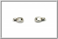 Bead Ending "VOURKOTI", CYMBAL, 8,0x3,3mm, versilbert, Metall, 1 Paar