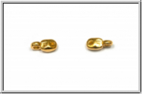 Bead Ending "VOURKOTI", CYMBAL, 8,0x3,3mm, vergoldet, Metall, 1 Paar