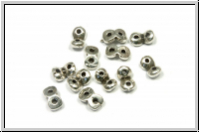 Side Beads "KAPARIA", CYMBAL, 3,3x5,4mm, versilbert, Metall, 12 Stk.
