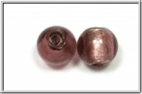 ind. Lampenperle, rund, 12mm, amethyst, lt., trans., Silbereinzug, 1 Stk.