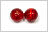 ind. Lampenperle, rund, 12mm, siam ruby, trans., Silbereinzug, 1 Stk.