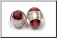 b�hm. Lampenperle, Olive, 14x12mm, crystal/amethyst, trans., Silbereinzug, 1 Stk.