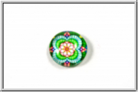 Glascabochon, hinterklebt, rund, 12x4mm, deep flower, 1 Stk.