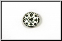 Glascabochon, hinterklebt, rund, 12x4mm, black lily, 1 Stk.
