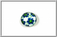 Glascabochon, hinterklebt, rund, 12x4mm, cornflower, 1 Stk.