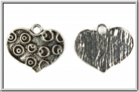 Anh�nger "Spotted Heart", 18x21mm, antiksilberfb., Tibetsilber, 1 Stk.