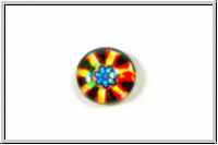 Glascabochon, hinterklebt, rund, 12x4mm, blast of flowers, 1 Stk.