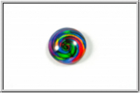 Glascabochon, hinterklebt, rund, 12x4mm, color wheel, 1 Stk.