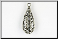 Anh�nger "Circled Drop", 25x10x7mm, antiksilberfb., Tibetsilber, 1 Stk.