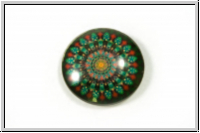 Glascabochon, hinterklebt, rund, 18x4,5mm, great mandala, 1 Stk.