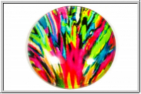 Glascabochon, hinterklebt, rund, 25x6mm, color rays, 1 Stk.