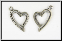 Anh�nger "Drawn Heart", 24x17mm, antiksilberfb., Tibetsilber, 1 Stk.