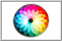 Glascabochon, hinterklebt, rund, 25x6mm, color wheel, 1 Stk.