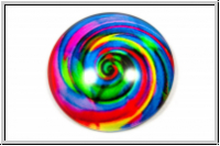Glascabochon, hinterklebt, rund, 25x6mm, color wheel, 1 Stk.