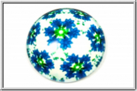 Glascabochon, hinterklebt, rund, 25x6mm, cornflower, 1 Stk.