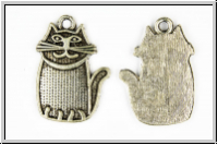 Anh�nger "Katze", 28x19mm, antiksilberfb., Tibetsilber, 1 Stk.