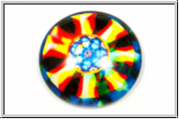 Glascabochon, hinterklebt, rund, 25x6mm, blast of flowers, 1 Stk.