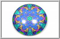 Glascabochon, hinterklebt, rund, 25x6mm, blue ray star, 1 Stk.