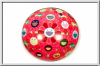 Glascabochon, hinterklebt, rund, 25x6mm, flowerpower, 1 Stk.