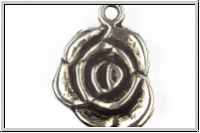 Anh�nger "Rosenbl�te", 17x14mm, antiksilberfb., Tibetsilber, 1 Stk.