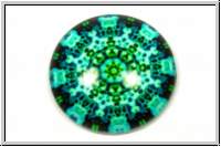 Glascabochon, hinterklebt, rund, 25x6mm, Hermine, 1 Stk.