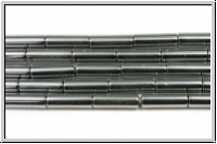 Hematite-Perlen, Zylinder, 9x3mm, silver plated, 1 Strang