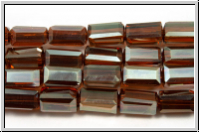 Kristallschliffperle, Quader, 8x4x4mm, sienna, trans., galv. AB, 25 Stk.