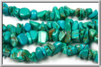 T�rkis, Chips, 5-8x5-8mm, dk. turquoise dyed, 1 Strang
